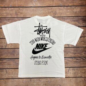 NEW Nike x Stussy The Wide World Tribe T-Shirt White